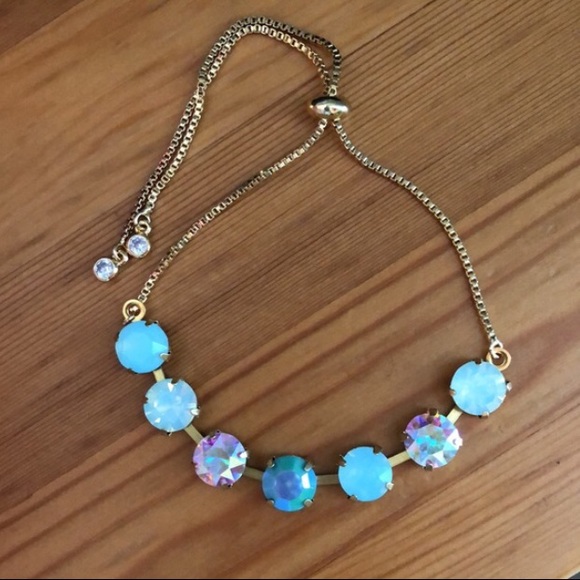 Aqua Aurora Borealis Crystal Bracelet - Picture 8 of 16
